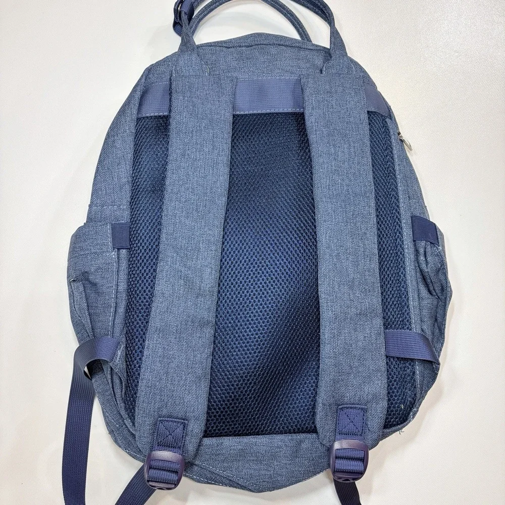 BabbleRoo Diaper Bag Backpack Blue Large Multi Pocket Baby Bag Changing Pad